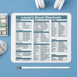 Personalized Excel Shortcut Key Design Non-slip Mouse Pad with Text Desk Accessories Office Gift for Coworker