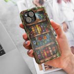 Custodia per telefono in vetro colorato con iniziali per iPhone Samsung Compleanno Regalo del club del libro per gli amanti dei libri.