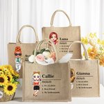 Personalizzato Cartoon Urban Beauty Nome Definizione Riutilizzabile Grande Tote Bag Juta Compleanno Addio al Nubilato Regalo Damigella d'onore per Donne
