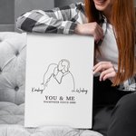 Personalized Silhouette Names Frameless Painting Framed Painting Valentine's Day Anniversary Gift for Couple