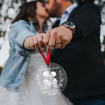 Personlig Til Death Do Us Part Kissing Skeletons Clear Acrylic Ornament med namn och år Gothic Home Decor Halloween Anniversary Gift for Couple