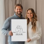 Personalized Silhouette Names Frameless Painting Framed Painting Valentine's Day Anniversary Gift for Couple