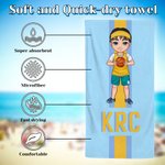 Personalized Basketball Cartoon Character Monogram Stripe Oversized Quick Dry Beach Towel Birthday Vacation Accessories Gift for Basketball Lovers