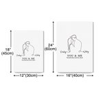 Personalized Silhouette Names Frameless Painting Framed Painting Valentine's Day Anniversary Gift for Couple