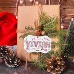 Personalized Coquette Pink Doodle Letter Bow Christmas Tree Ceramic Decoration with Name and Year Christmas Tree Decor for Girls Kids