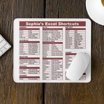 Personalized Excel Shortcut Key Design Non-slip Mouse Pad with Text Desk Accessories Office Gift for Coworker