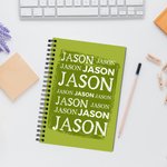 Personligt namnmoln i flera färger A5 spiralanteckningsbok med 120 linjerade sidor Födelsedagspresent till vänner familj