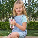 Bottiglia d'acqua con nome isolata da 15 oz con cannuccia pieghevole e manico, regalo di compleanno e ritorno a scuola per bambini.