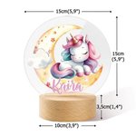 Luce notturna a LED personalizzata con nome e base in legno decorazione per cameretta regalo di compleanno per bambine e ragazze