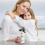 Personalized Colorful Cute Ballet Girl 15oz Insulated Name Water Bottle with Folding Straw and Handle Birthday Gift for Ballerina