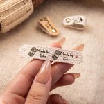 Personalized Set of 10 Made By Leather Crochet Knitted Tags Labels with Engraved Name Rivets Knitwear Accessories Gift for DIY Knitter Sewing Lovers