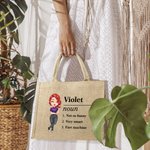 Personalizzato Cartoon Urban Beauty Nome Definizione Riutilizzabile Grande Tote Bag Juta Compleanno Addio al Nubilato Regalo Damigella d'onore per Donne