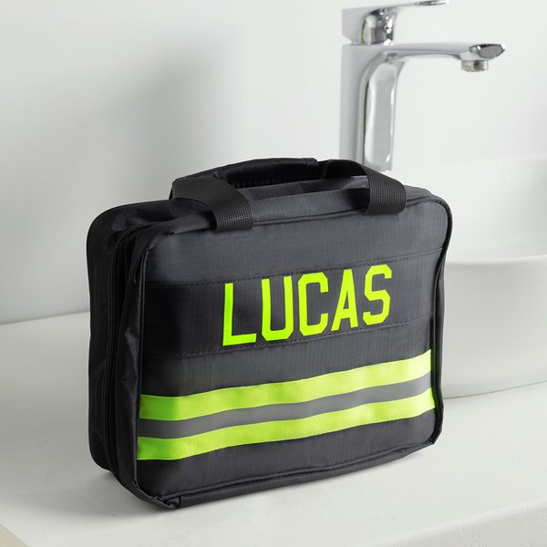 Bolsa de aseo impermeable con múltiples compartimentos para artículos de viaje esenciales Regalo de cumpleaños para bombero