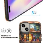 Custodia per telefono in vetro colorato con iniziali per iPhone Samsung Compleanno Regalo del club del libro per gli amanti dei libri.