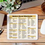 Personalized Excel Shortcut Key Design Non-slip Mouse Pad with Text Desk Accessories Office Gift for Coworker