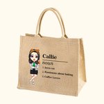 Personalizzato Cartoon Urban Beauty Nome Definizione Riutilizzabile Grande Tote Bag Juta Compleanno Addio al Nubilato Regalo Damigella d'onore per Donne