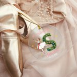 Personalized Nutcracker Clara Ballet Girl Faux Glitter Christmas Ornament with Initial Name Holiday Tree Decor Recital Gift for Ballerinas Dancers