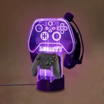 Personalized LED Color Changing Light Controller Holder Headset Stand with Name and ID Desk Decor Birthday Gift for Men Game Lover