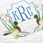 Personalisierte bestickt niedlich Salbei Stockente Monogramm 100% Baumwolle weiches Baby Steppdecke mit Monogramm Baby Dusche Geschenk für Neugeborene