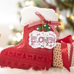 Personalized Coquette Pink Doodle Letter Bow Christmas Tree Ceramic Decoration with Name and Year Christmas Tree Decor for Girls Kids