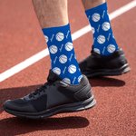 Personalized Multicolour Baseball Basketball Design Tube Socks with Name Birthday Game Day Gift for Sport Lovers