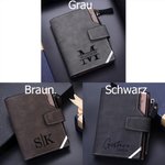 Personalisierte Faltbare Foto PU-Leder Geldbörse mit Namen Initiale Gravur Vatertag Jahrestag Geschenk für Herren