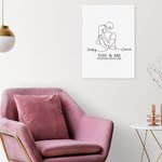 Personalized Silhouette Names Frameless Painting Framed Painting Valentine's Day Anniversary Gift for Couple