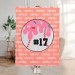 Gepersonaliseerde Multicolor Baseball Ice Cream Drip Soft Throw Deken met Naam en Nummer Team Celebration Game Day Verjaardagscadeau voor honkballiefhebber