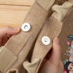 Personalized Flower Heart Cartoon Couple Reusable Jute Tote Bag with Handle Valentine's Day Wedding Gift for Couples