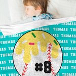 Gepersonaliseerde Multicolor Baseball Ice Cream Drip Soft Throw Deken met Naam en Nummer Team Celebration Game Day Verjaardagscadeau voor honkballiefhebber