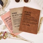 Personalized Funny Quote Definition Name A5 Leather Journal Notebook with 100 Lined Pages Birthday Office Gift for Writers Colleagues Friends