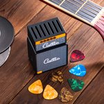 Personalisierter 3D-Druck Gitarre Plektrum Halter im Lautsprecher Design mit Namen Picks Display Geburtstag Geschenk für Gitarristen Musikliebhaber