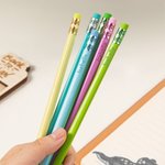 Personalisierte Packung von 6 Pastell bunte Bleistifte mit eingraviertem Namen Schule Versorgung zurück zu Schule Geschenk für Kinder