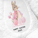 Personalised Peter Rabbit Easter Eggs Cute Bunny Plush Stuffed Animal Toy with Name and Year First Easter Holiday Baby Shower Gift for Kids