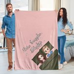 Personalized Cartoon Character Our Snuggle Soft Throw Blanket with Name Home Decor Valentine's Day Anniversary Gift for Couple Newlywed