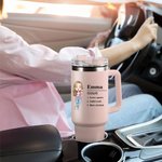 Personalizzato multicolore Cartoon Nome Definizione 40 oz Tumbler con testo e cannuccia Regalo di compleanno per amici di famiglia