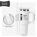 Personalizzato multicolore Cartoon Nome Definizione 40 oz Tumbler con testo e cannuccia Regalo di compleanno per amici di famiglia