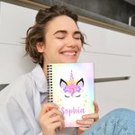 Personlig Fantasy Unicorn Star Name A5 spiralbok med 120 linjerte sider Bursdagsgave til familie og venner