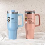 Personalizzato multicolore Cartoon Nome Definizione 40 oz Tumbler con testo e cannuccia Regalo di compleanno per amici di famiglia