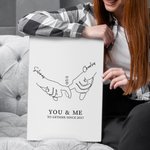 Personalized Holding Hands Painting with Name and Date Valentine's Day Anniversary Gift for Couple