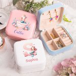 Personalized Cute Pink Fantasy Mermaid Initial Name Jewelry Box Back-to-school Season Birthday Baptism Gift for Girls