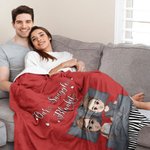 Personalized Cartoon Character Our Snuggle Soft Throw Blanket with Name Home Decor Valentine's Day Anniversary Gift for Couple Newlywed