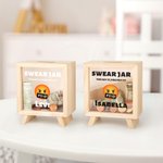 Personlig svordomsburk trä klar sparbössa spargris med namn födelsedagspresent för pojkar flickor