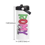 Bottiglia d'acqua con nome isolata da 15 oz con cannuccia pieghevole e manico, regalo di compleanno e ritorno a scuola per bambini.