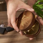 Cenicero portátil personalizado de acero inoxidable con tapa de nogal y monograma grabado Día del Padre Decoración de oficina Regalo de cumpleaños para fumadores Hombres