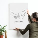 Personalized Holding Hands Painting with Name and Date Valentine's Day Anniversary Gift for Couple