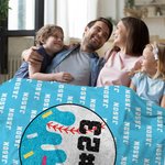 Gepersonaliseerde Multicolor Baseball Ice Cream Drip Soft Throw Deken met Naam en Nummer Team Celebration Game Day Verjaardagscadeau voor honkballiefhebber