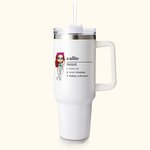 Personalizzato multicolore Cartoon Nome Definizione 40 oz Tumbler con testo e cannuccia Regalo di compleanno per amici di famiglia