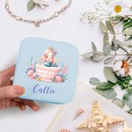 Personalized Cute Pink Fantasy Mermaid Initial Name Jewelry Box Back-to-school Season Birthday Baptism Gift for Girls