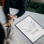 Personalized Holding Hands Painting with Name and Date Valentine's Day Anniversary Gift for Couple